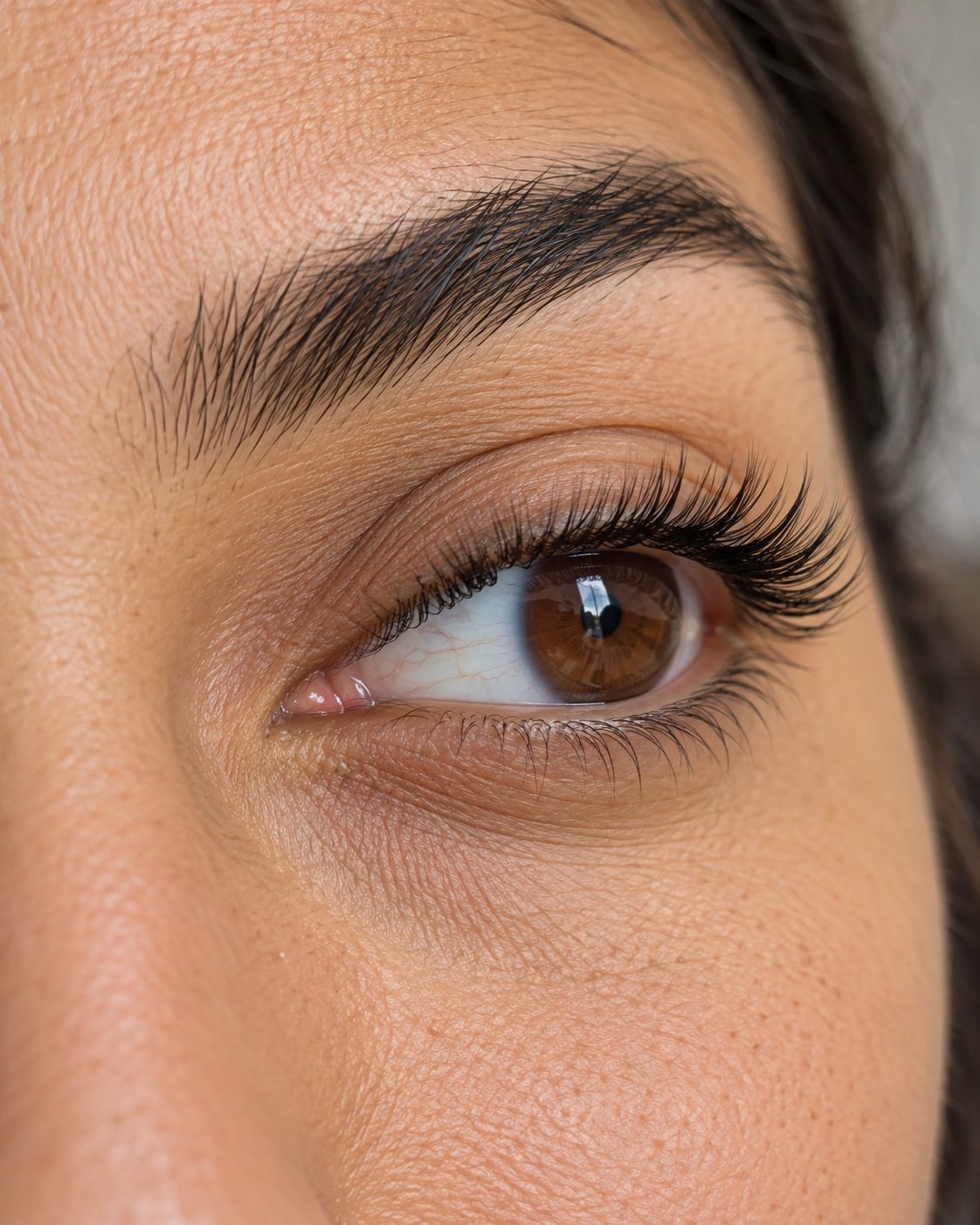 Gros plan sur un œil avec des extensions de cils