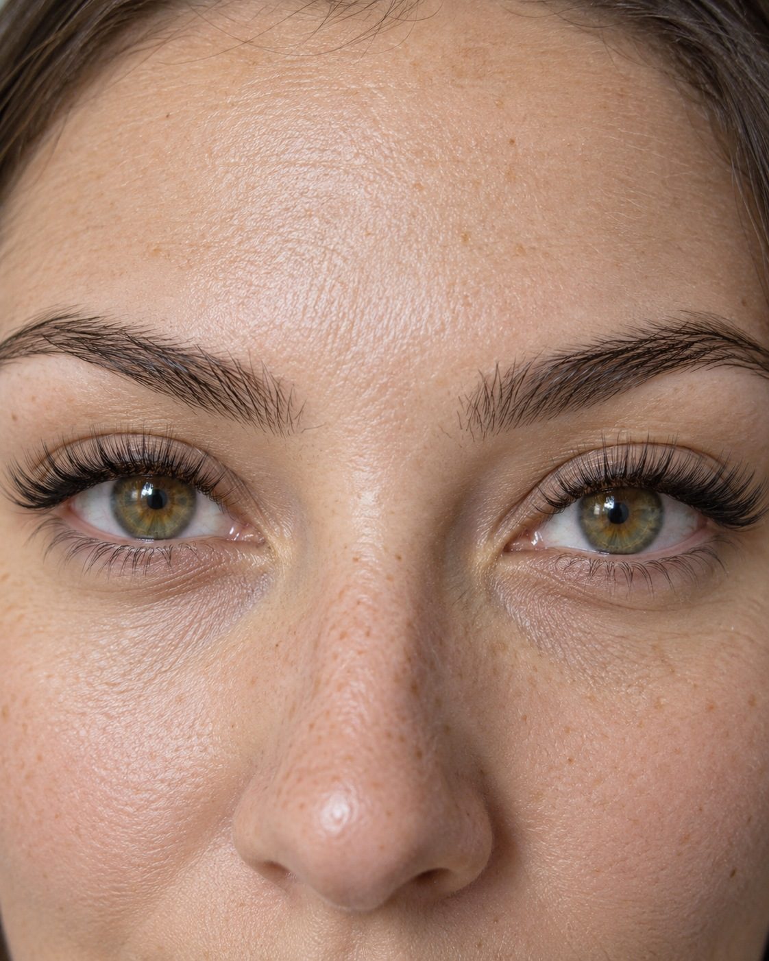 Regard avec des extensions de cils aux longueurs alternées